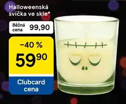Tesco Halloweeneská svíčka ve skle nabídka