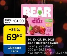 Tesco Bear rolované ovoce nabídka