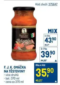 Makro F. J. K. OMÁČKA NA TĚSTOVINY nabídka
