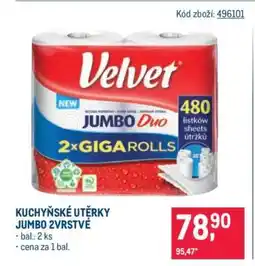 Makro KUCHYŇSKÉ UTĚRKY JUMBO 2VRSTVÉ nabídka