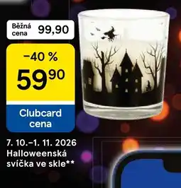 Tesco Halloweeneská svíčka ve skle nabídka