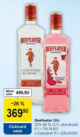 Tesco Beefeater Gin nabídka