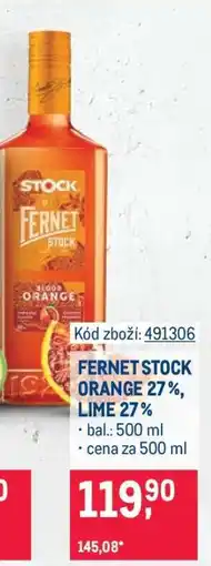 Makro FERNET STOCK ORANGE 27 %, LIME 27 % nabídka