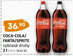 Terno COCA-COLA, FANTA, SPRITE vybrané druhy nabídka
