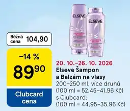 Tesco Elseve Šampon a Balzám na vlasy nabídka