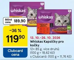 Tesco Whiskas kapsičky pro kočky nabídka