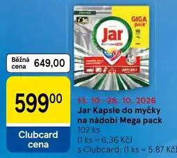 Tesco Jar kapsle do myčky nabídka