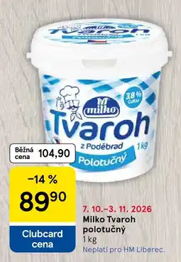 Tesco Milko Tvaroh polotučný nabídka