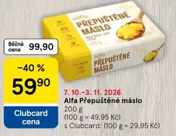 Tesco Alfa přepuštěné máslo nabídka