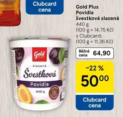 Tesco Gold Plus švestková povídla slazená nabídka