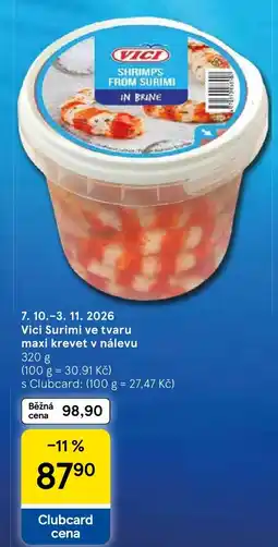Tesco Vici surimi ve tvaru maxi krevet v nálevu nabídka