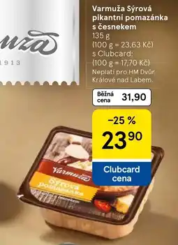 Tesco Varmuža sýrová pomazánka s česnekem nabídka