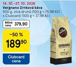 Tesco Vergnano Zrnková káva nabídka