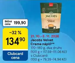 Tesco Jacobs Velvet Crema náplň nabídka