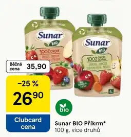 Tesco Sunar BIO Příkrm nabídka
