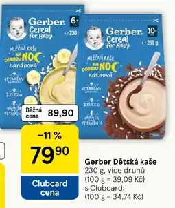 Tesco Gerber Dětská kaše nabídka