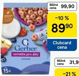 Tesco Gerber cereálie pro děti ovocné nabídka