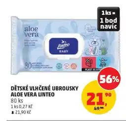 Penny Market Dětské vlhčené ubrousky Aloe Vera Linteo nabídka