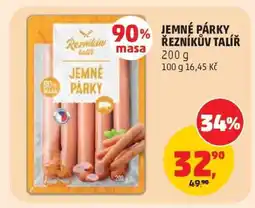 Penny Market JEMNÉ PÁRKY ŘEZNÍKŮV TALÍŘ nabídka