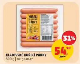 Penny Market KLATOVSKÉ KUŘECÍ PÁRKY nabídka