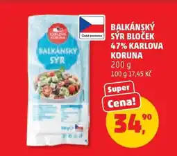 Penny Market Balkánský sýr bloček 47% Karlova Koruna nabídka