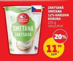 Penny Market Zakysaná smetana 12% Karlova Koruna nabídka