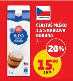 Penny Market Čerstvé mléko 1,5% Karlova Koruna nabídka