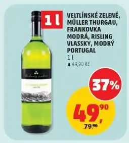 Penny Market VELTLÍNSKÉ ZELENÉ, MÜLLER THURGAU, FRANKOVKA MODRÁ, RISLING VLASSKY, MODRÝ PORTUGAL nabídka