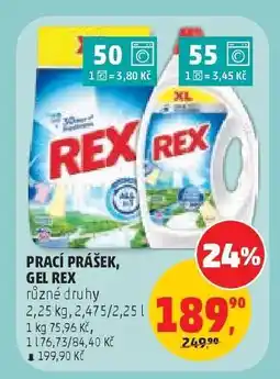 Penny Market PRACÍ PRÁŠEK, GEL REX nabídka