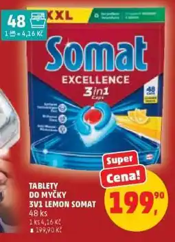 Penny Market Tablety do myčky 3v1 Lemon Somat nabídka
