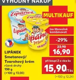 Kaufland LIPÁNEK Smetanový/ Tvarohový krém nabídka