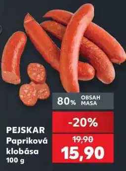 Kaufland PEJSKAR Papriková klobása 100 g nabídka