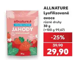 Kaufland ALLNATURE Lyofilizované ovoce nabídka