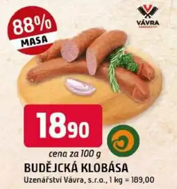 Trefa Budějcká klobása nabídka