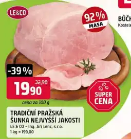 Trefa Le&co tradiční pražská šunka nejvyšší jakosti nabídka