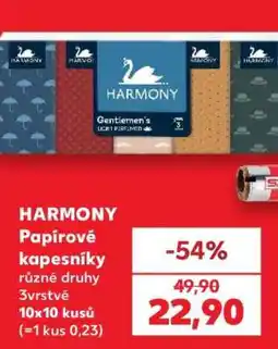 Kaufland Harmony papírové kapesníky nabídka
