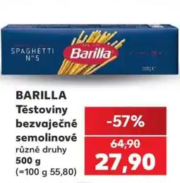 Kaufland BARILLA Těstoviny bezvaječné semolinové nabídka