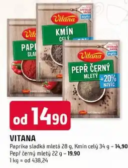 Trefa Vitana paprika sladká mletá kmín celý pepř černý mletý nabídka