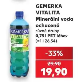 Kaufland GEMERKA VITALITA Minerální voda ochucená nabídka