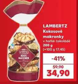 Kaufland LAMBERTZ Kokosové makronky v hořké čokoládě nabídka