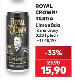 Kaufland ROYAL CROWN/TARGA Limonáda nabídka