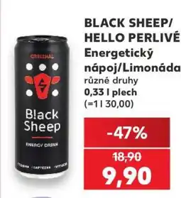 Kaufland BLACK SHEEP/HELLO PERLIVÉ Energetický nápoj/Limonáda nabídka