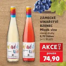 Kaufland Zámecké vinařství Bzenec Mladé víno nabídka