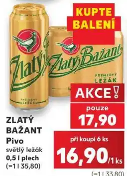 Kaufland ZLATÝ BAŽANT Pivo nabídka