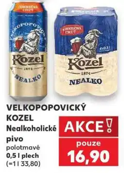 Kaufland VELKOPOPOVICKÝ KOZEL Nealkoholické pivo nabídka