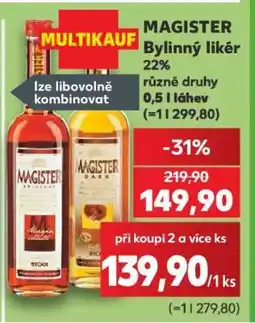Kaufland MAGISTER Bylinný likér nabídka