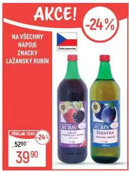 Globus Lázeňský Rubín nápoje nabídka