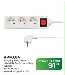 Tamda Foods Solight prodlužovací přívod 3z 3m 3x1mm2 bílý vypínač nabídka