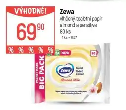 Globus Zewa vlhčený toaletní papír almond a sensitive 80 ks nabídka