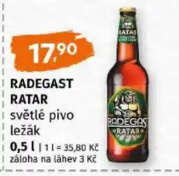 Trefa Radegast ratar světlé pivo ležák nabídka